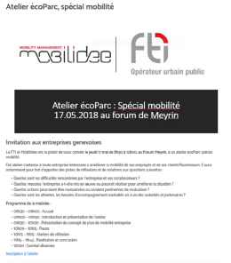 Atelier écoParc, spécial mobilité