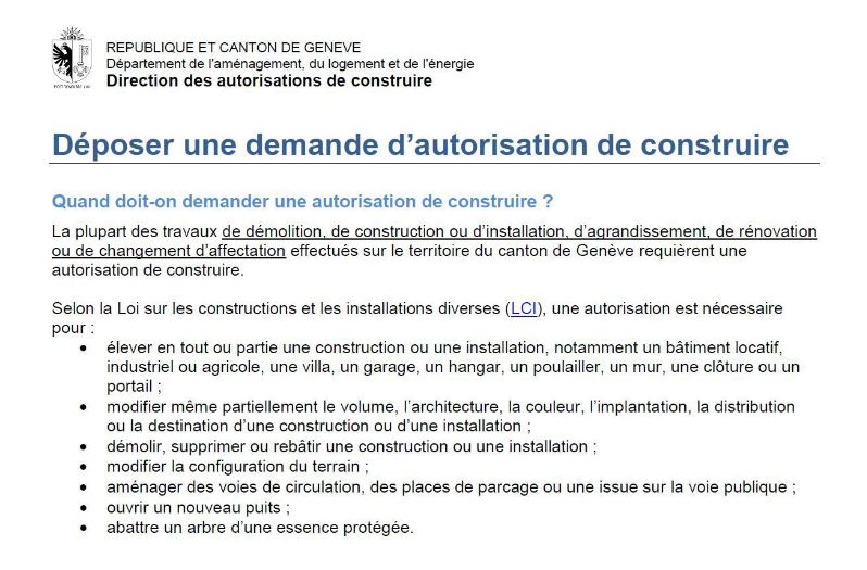 Demande d'autorisation