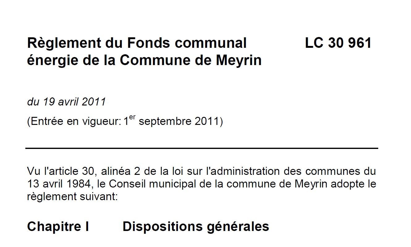 Fonds communal énergie