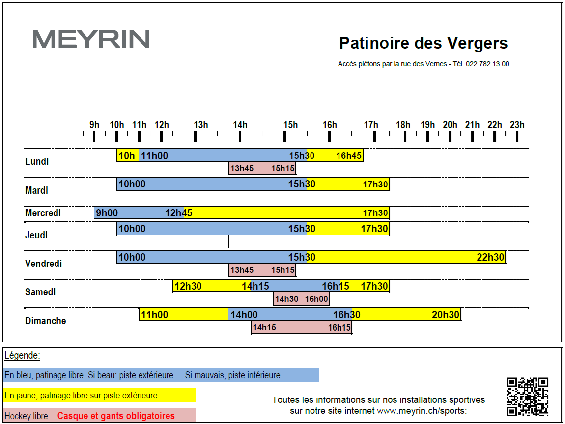 Horaires 2 pistes - 2 nov 2026 au 28 fév 2027