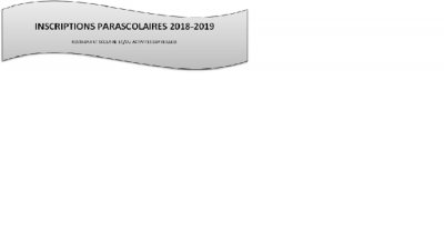 Inscriptions au parascolaire 2018-2019